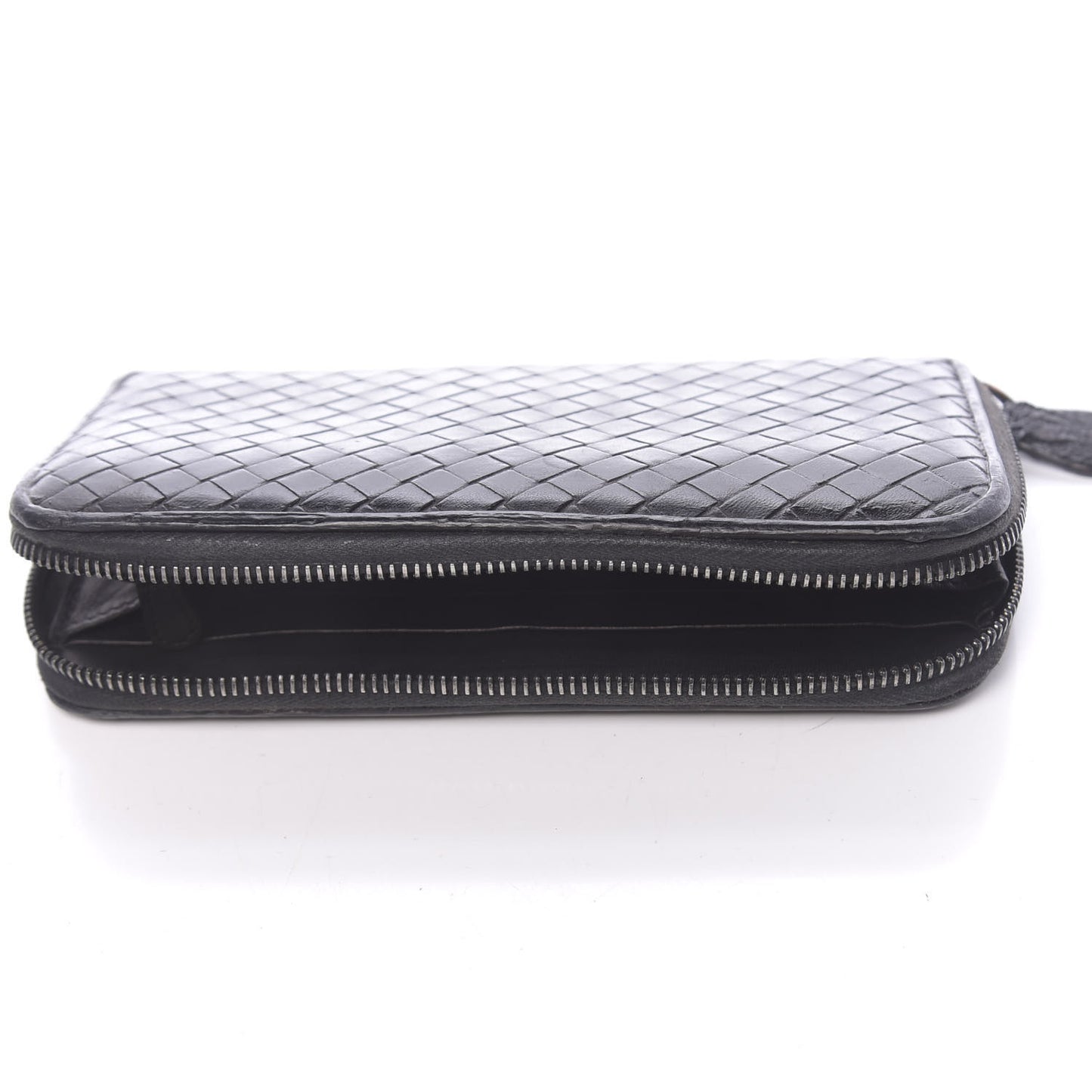 Nappa Intrecciato Zip Around Wallet Black