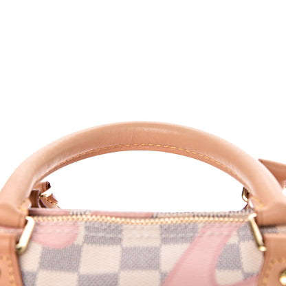Louis Vuitton Damier Azur Tahitienne Speedy Bandouliere 30 Rose Ballerine 8 of 11