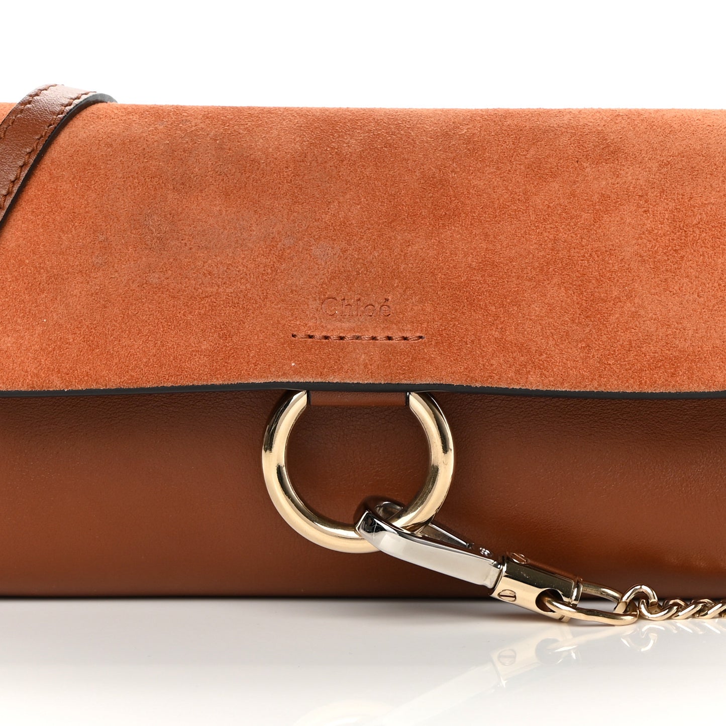 Suede Calfskin Mini Faye Shoulder Bag Tobacco