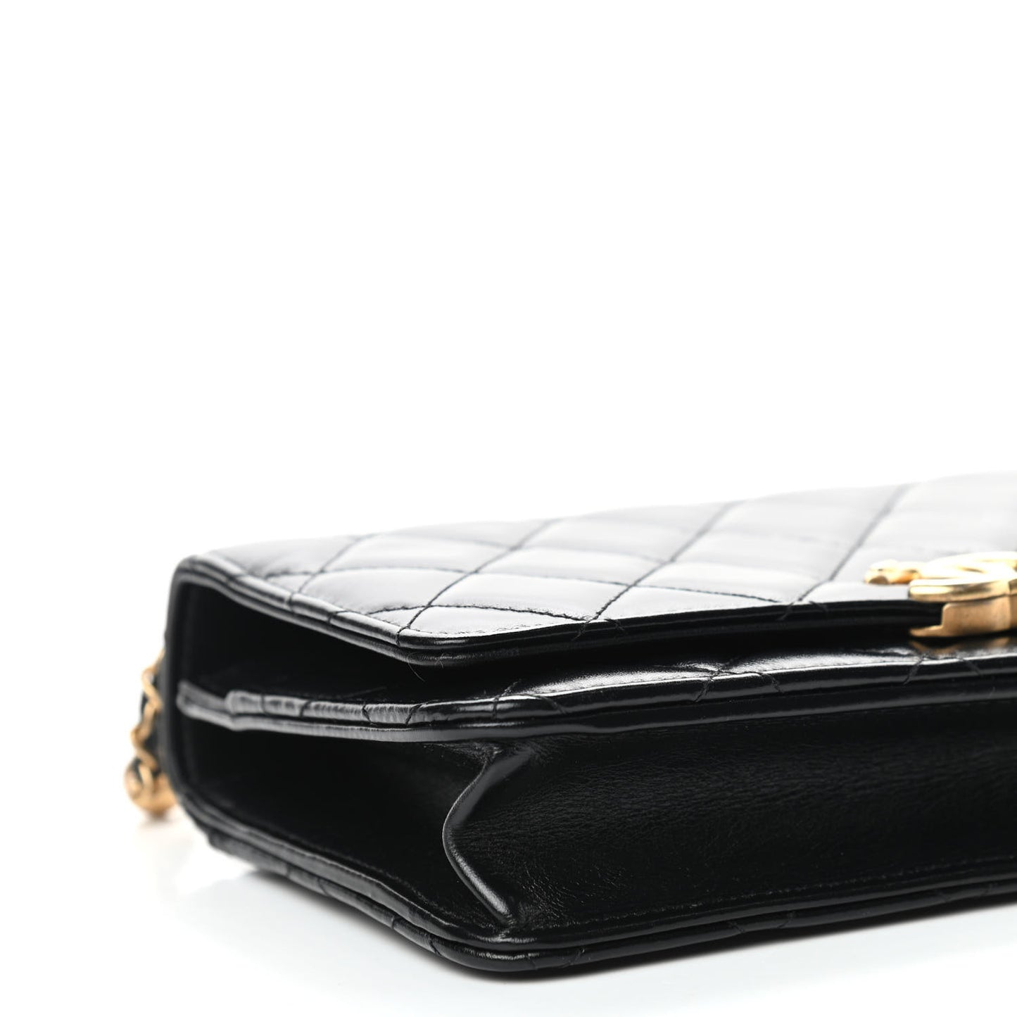 Calfskin Quilted Perfect Fit Wallet On Chain WOC Black