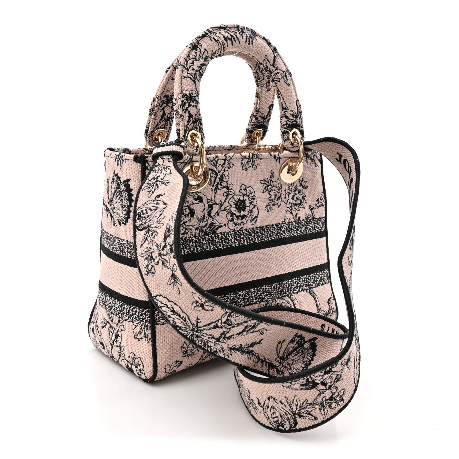 Christian Dior Canvas Embroidered Jardin Botanique Medium Lady D
