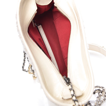 Chanel Tweed Calfskin Quilted Small Gabrielle Hobo Ivory 5 of 13