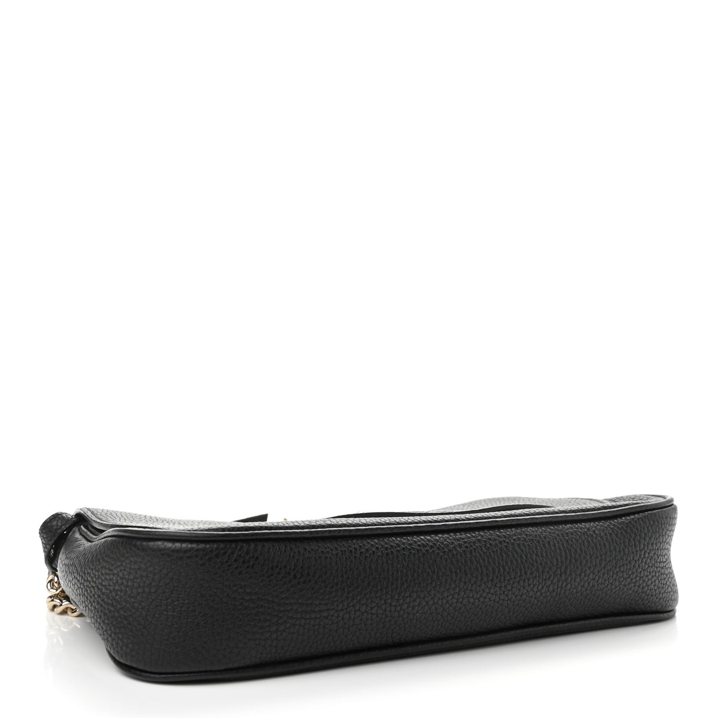 Pebbled Calfskin Medium Soho Flap Crossbody Black