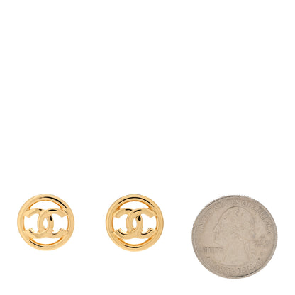 Chanel Metal CC Round Earrings Gold 2 of 5
