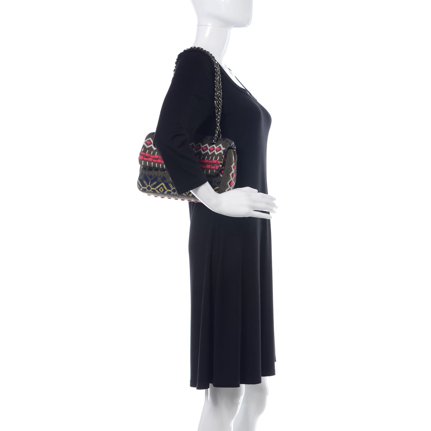Cashmere Knit Medium Single Flap Multicolor