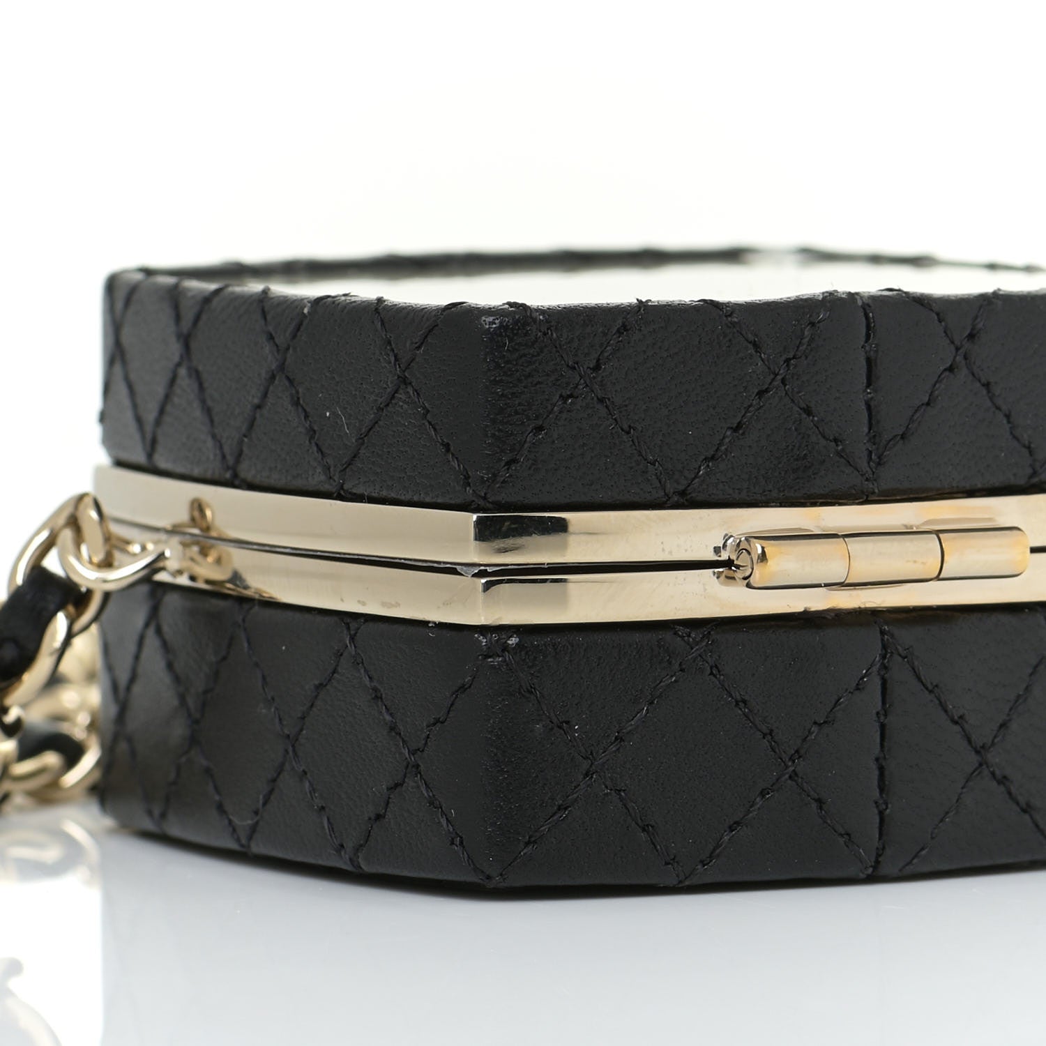 Chanel Lambskin Quilted Small Beauty Box Clutch With Chain Black 4 of 8