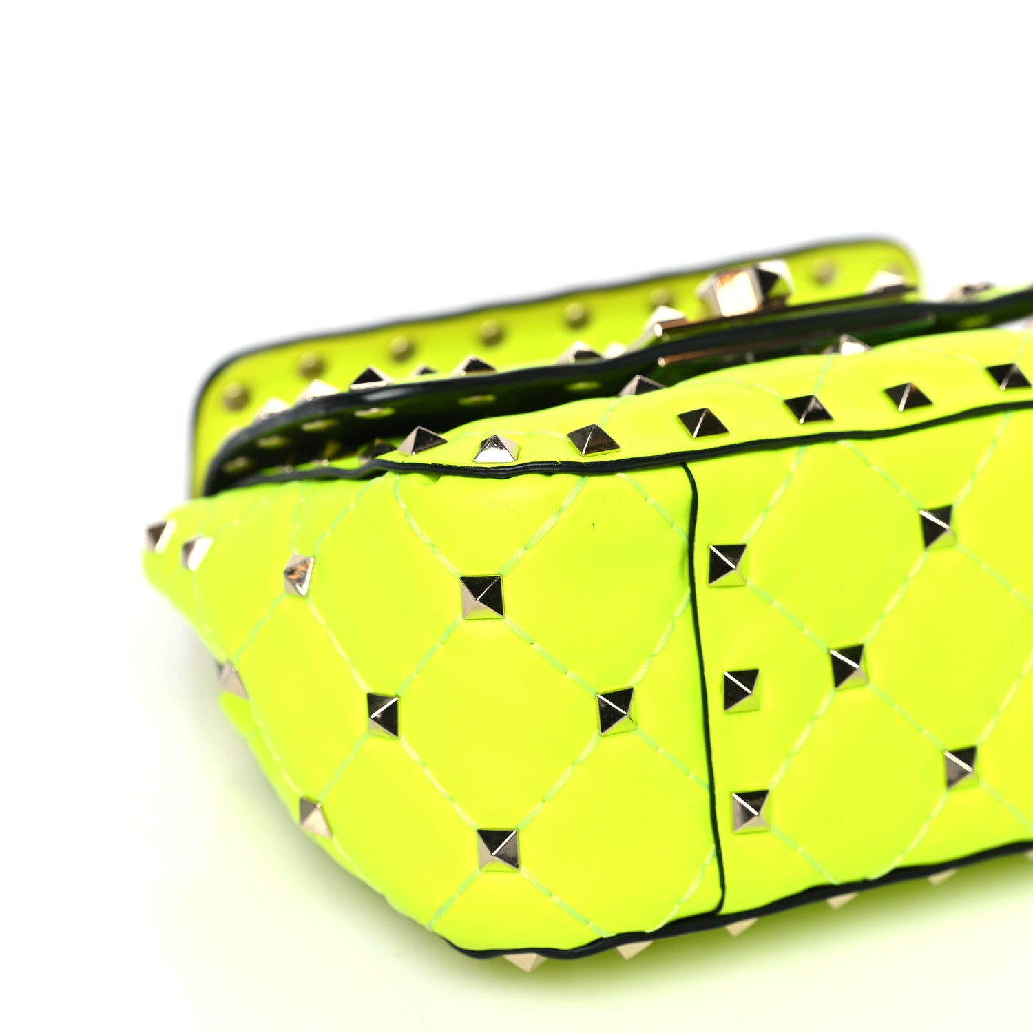 Valentino Garavani Calfskin Micro Rockstud Spike Shoulder Bag Lime 7 of 8