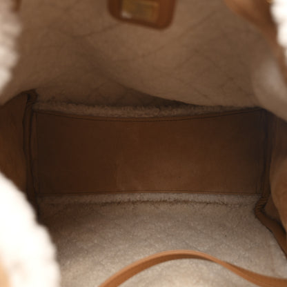 Chanel Suede Shearling Quilted Medium Chanel 25 Handbag Beige Natural 6 of 12