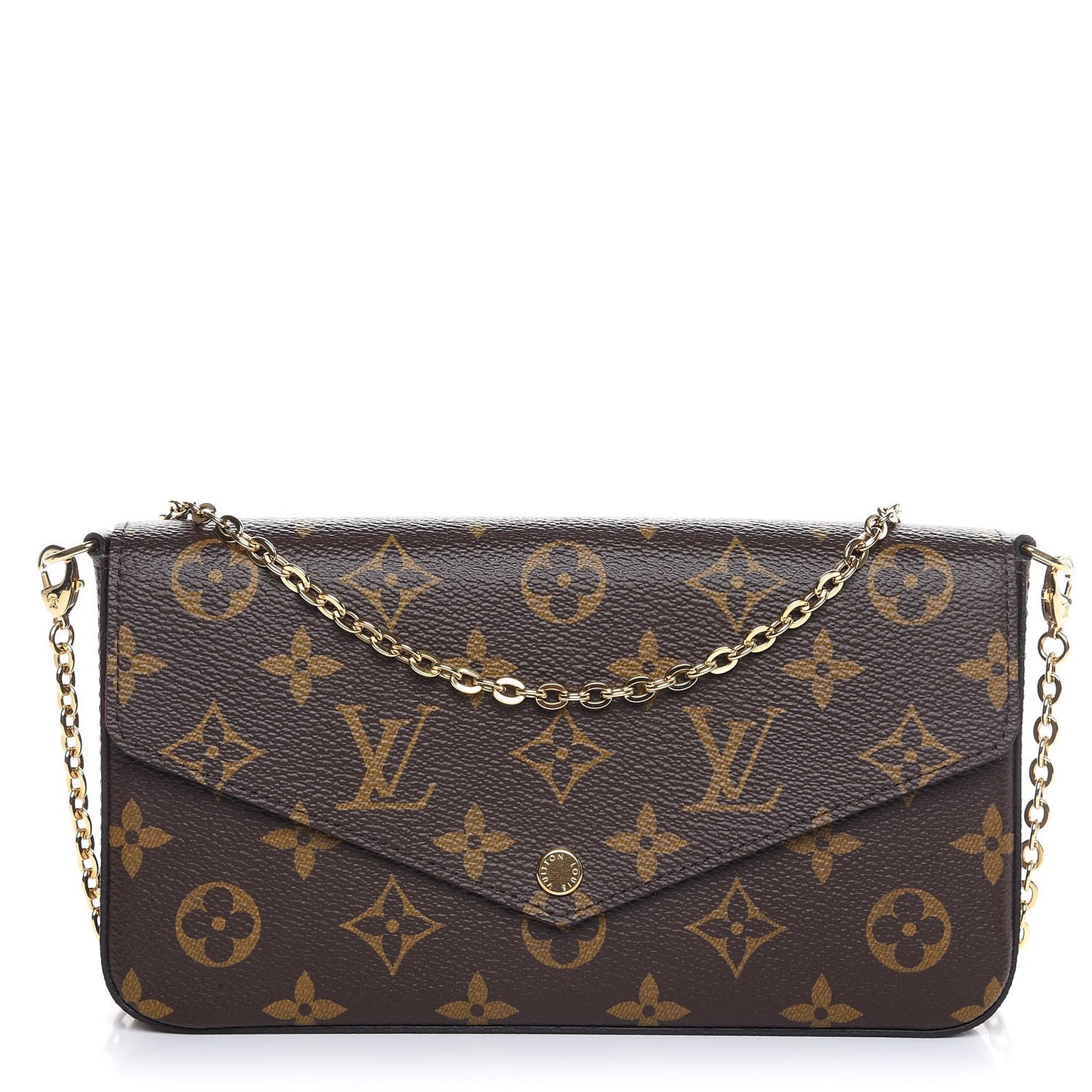 Monogram Pochette Felicie Chain Wallet Fuchsia
