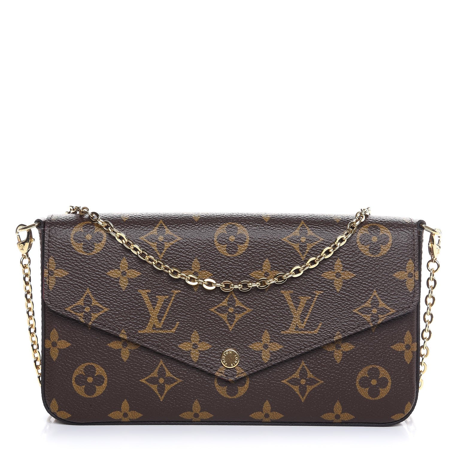 Louis Vuitton Monogram Pochette Felicie Chain Wallet Fuchsia 1 of 9