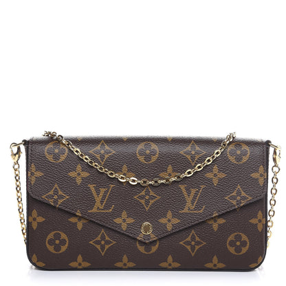 Louis Vuitton Monogram Pochette Felicie Chain Wallet Fuchsia 1 of 9