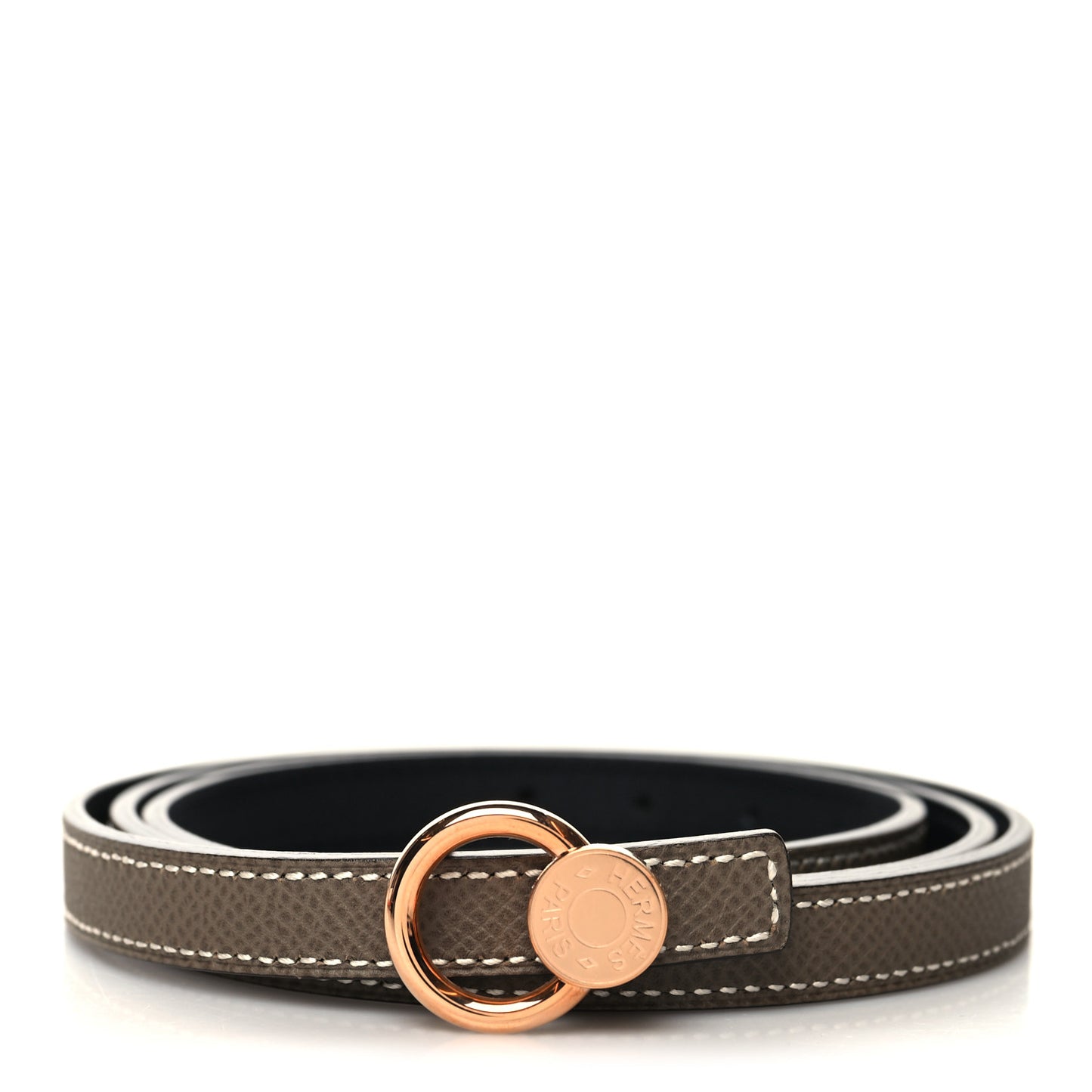 Swift Epsom 13mm Mini Laquee Reversible Belt 85 34 Etoupe Black