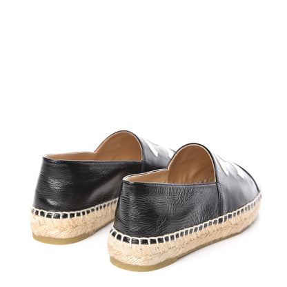 Chanel Metallic Lambskin Grosgrain CC Espadrilles 34 Black 4 of 9