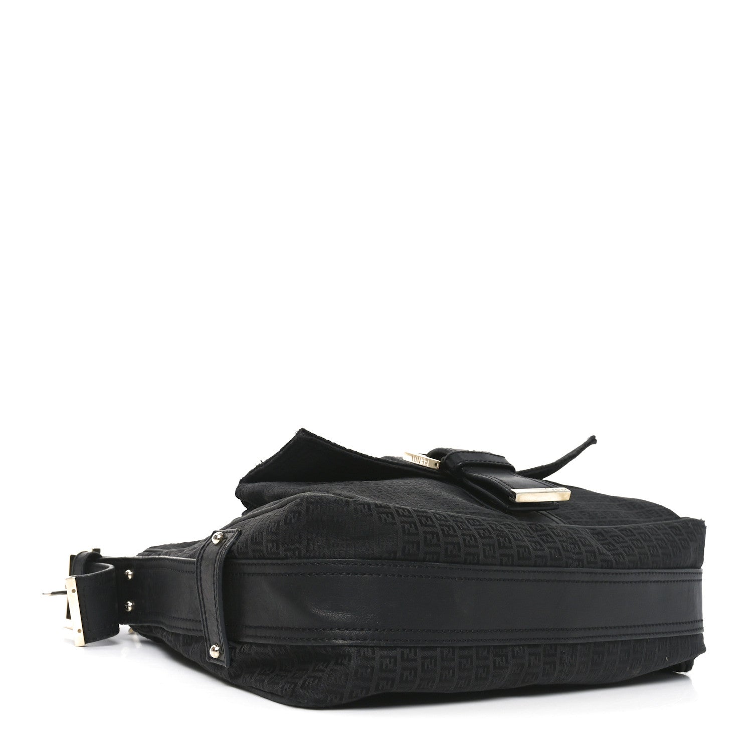 Fendi Zucchino Vitello Shoulder Bag Black 4 of 12