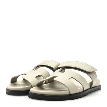 Hermes Calfskin Womens Chypre Sandals 38 Beige Esquisse 2 of 8