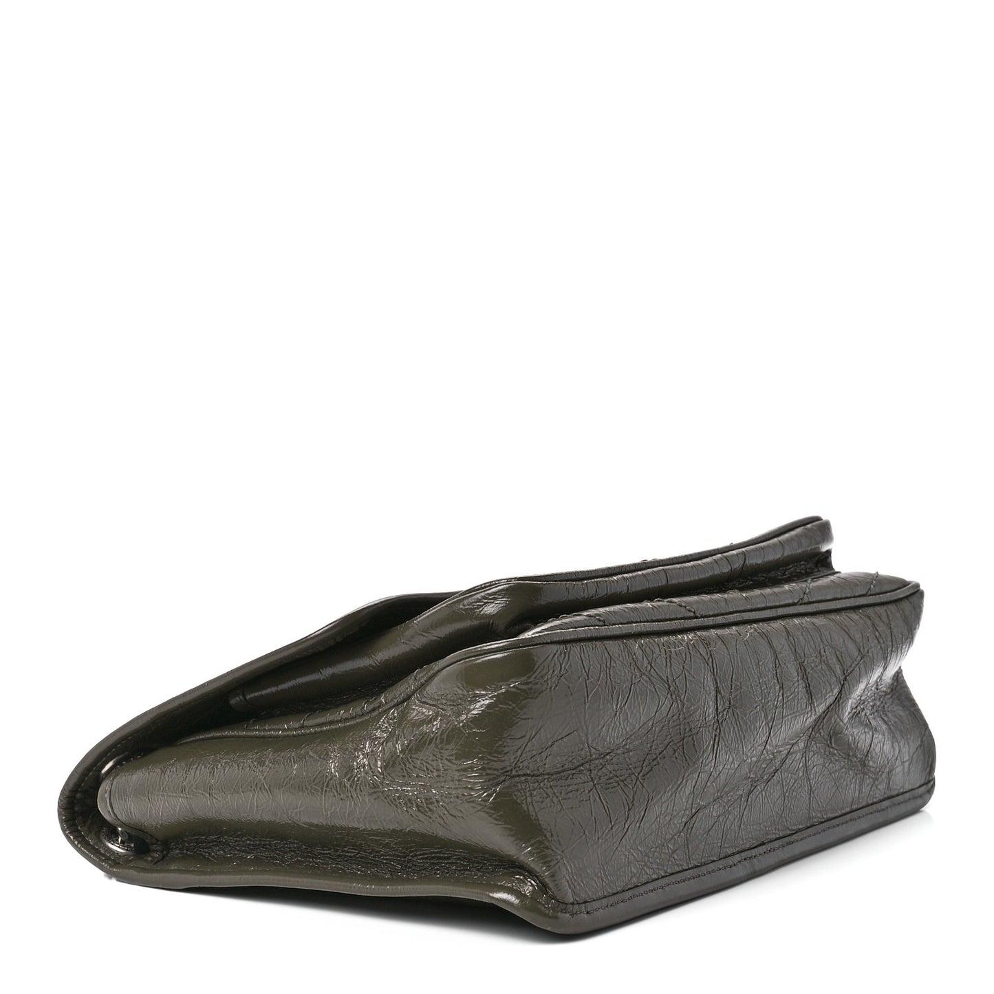 Crinkled Calfskin Matelasse Monogram Medium Niki Chain Satchel Dark Green