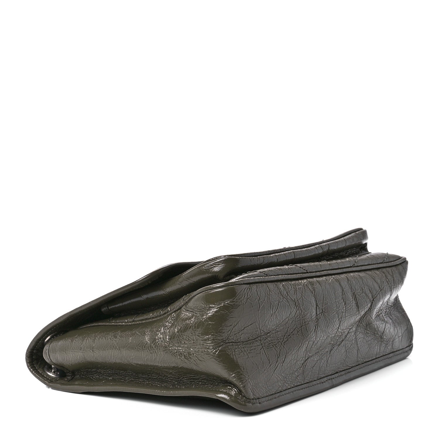 Saint Laurent Crinkled Calfskin Matelasse Monogram Medium Niki Chain Satchel Dark Green 8 of 24
