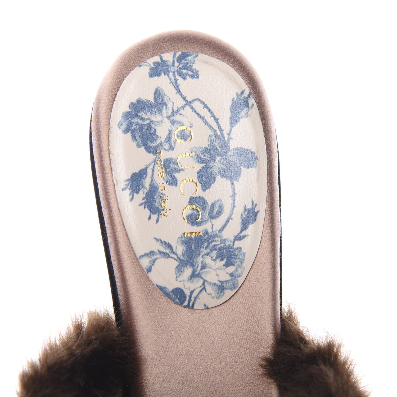 Gucci Mink Silk Satin Crystal Candy Mules 37 Scan Brown Black 6 of 11