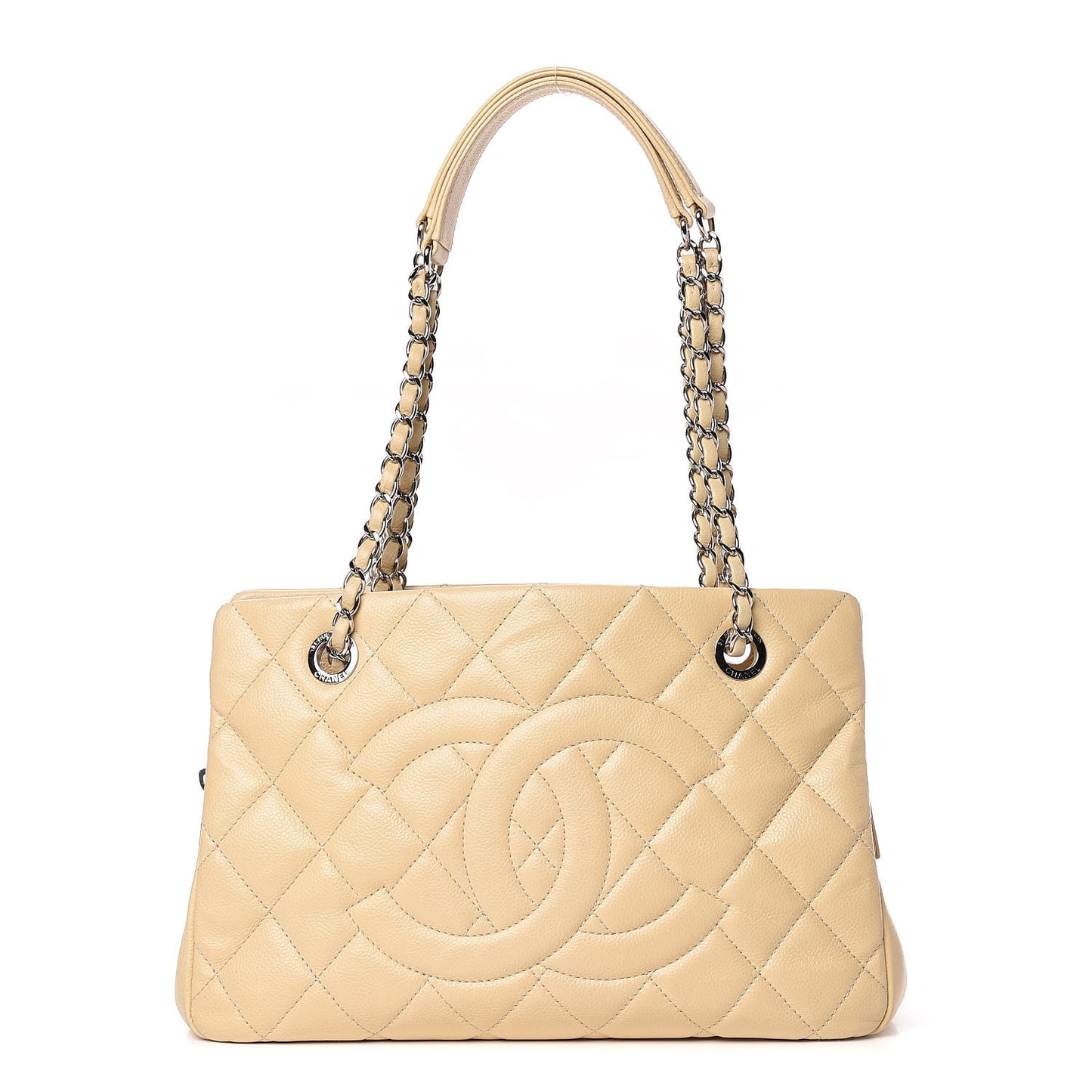 Caviar Caviar Quilted CC Tote Beige