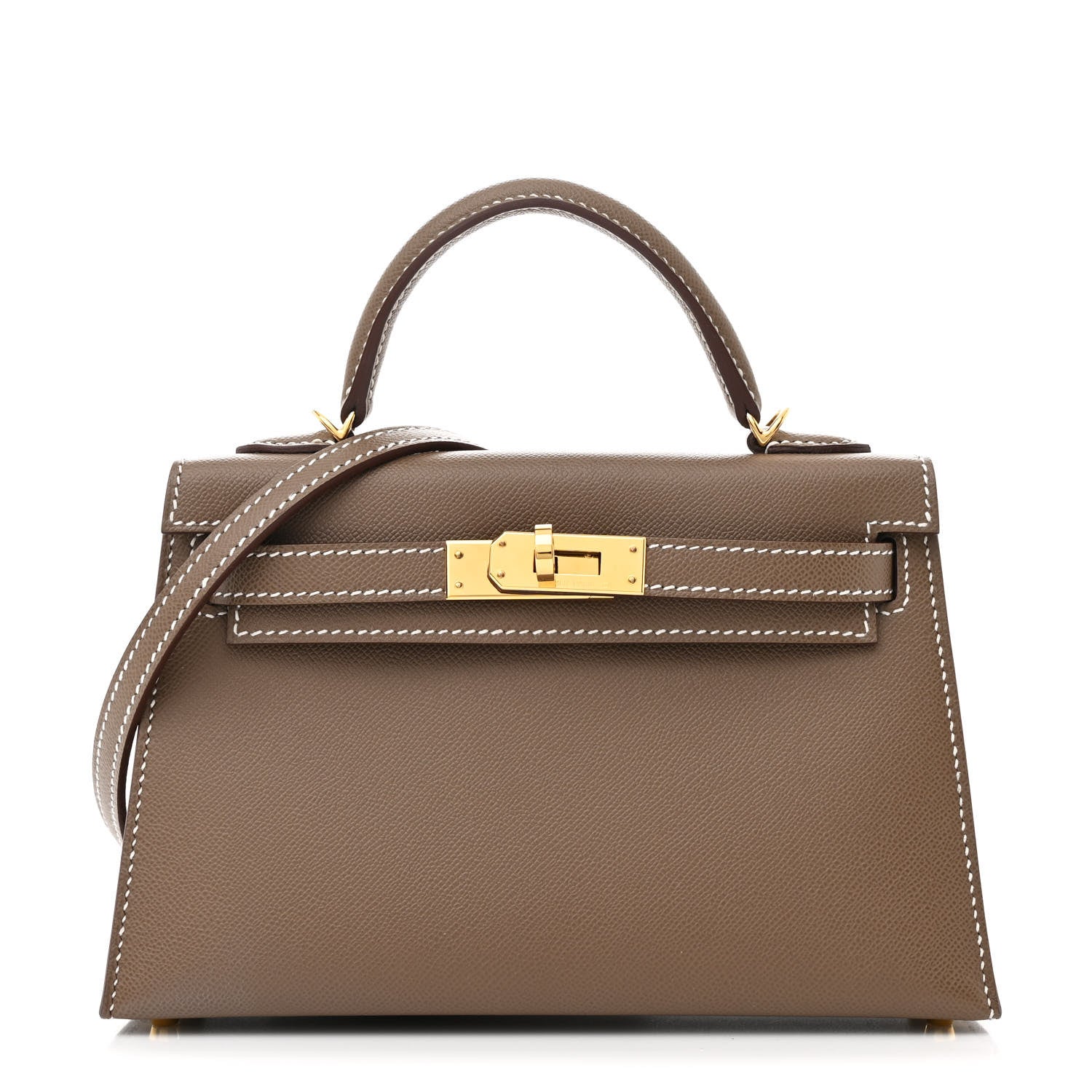 Hermes Madame Calfskin Mini Kelly Sellier 20 Etoupe 1 of 11