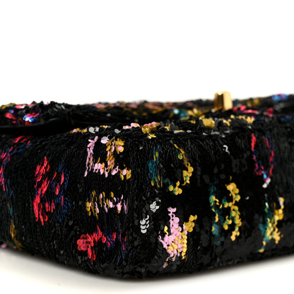 Chanel Sequin Logo CC Small Single Flap Black Multicolor 10 of 11