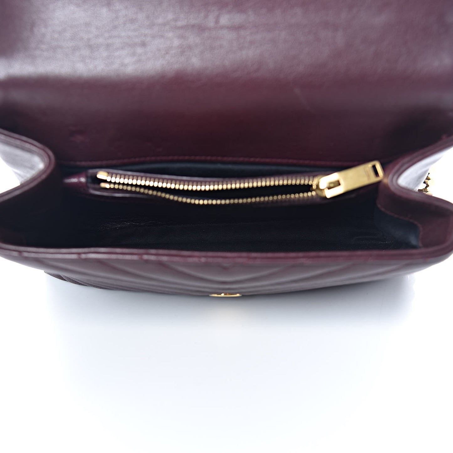 Sheepskin Matelasse Chevron Monogram Medium College Bag Amaranto