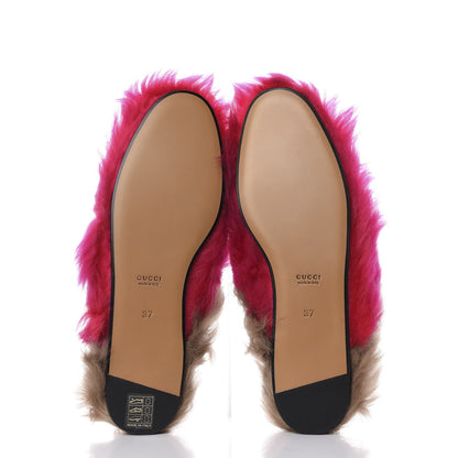 Gucci Merino Wool Womens Princetown Slippers 37 Raspberry Lipstick Natural 5 of 9