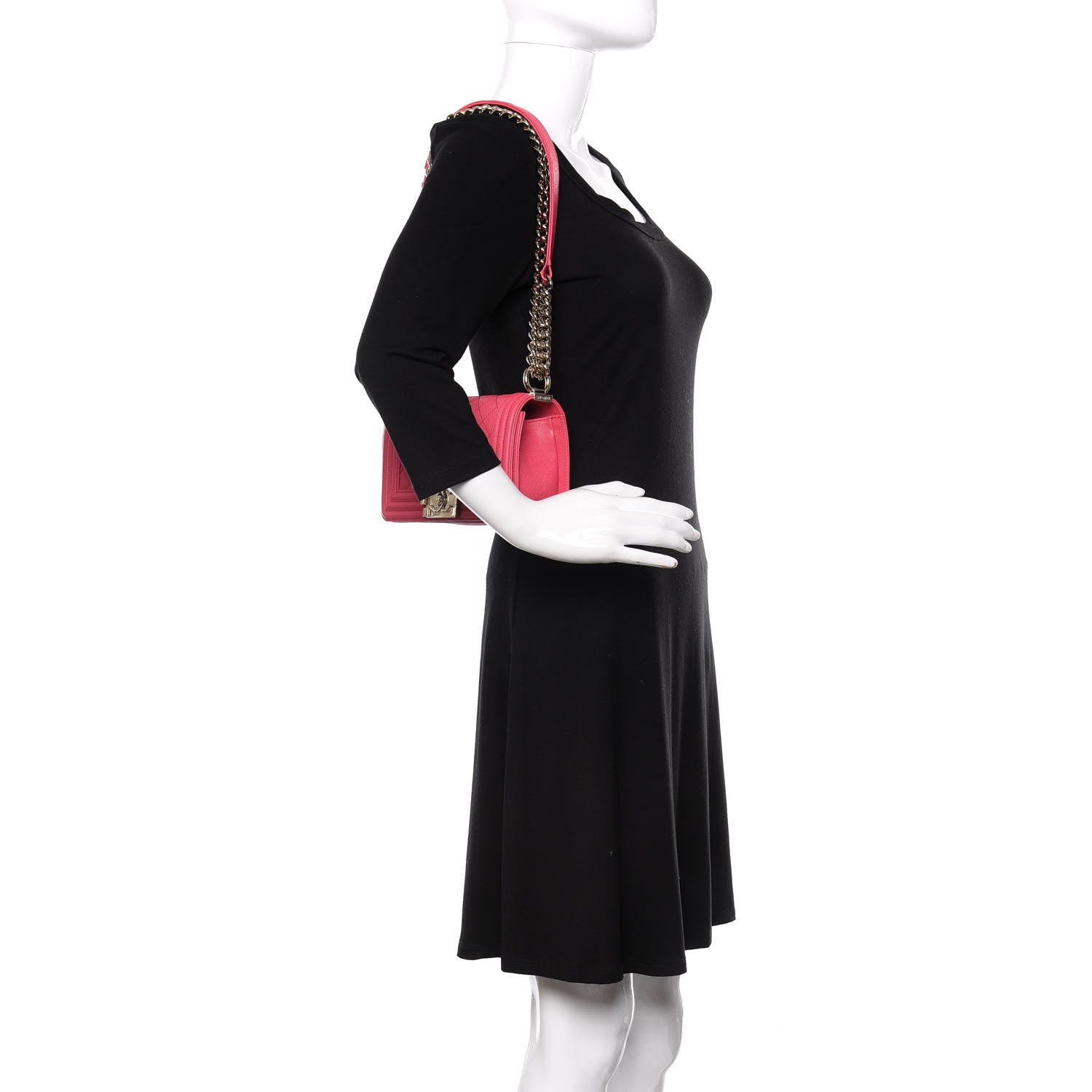 Chanel Caviar Quilted Small Boy Flap Rose Fonce 2 of 15
