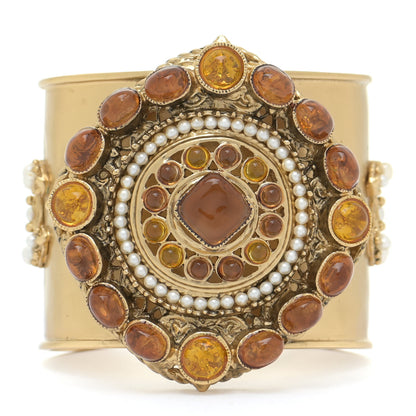 Chanel Resin Pearl CC Cuff Gold 1 of 5
