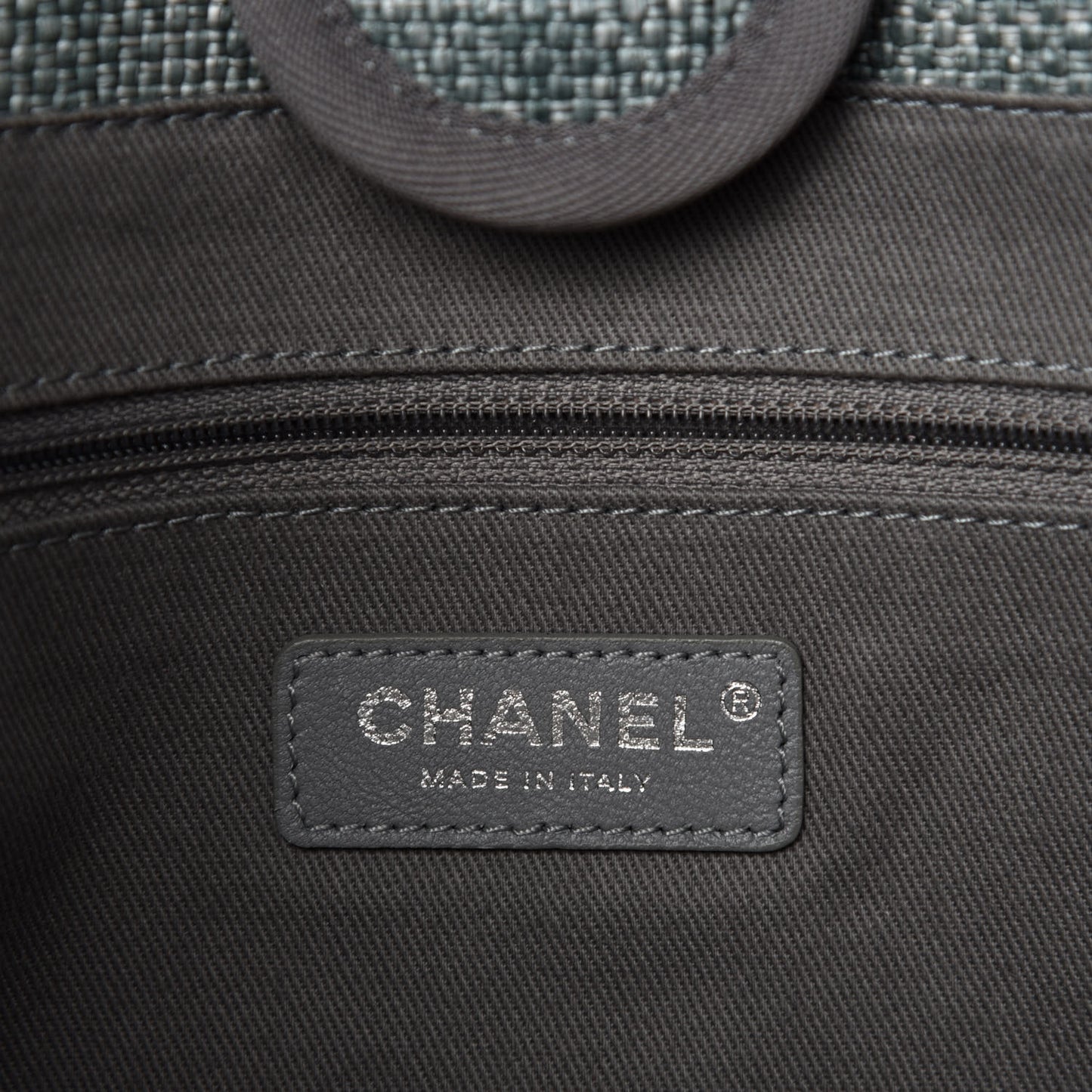 Woven Straw Raffia Small Deauville Tote Grey