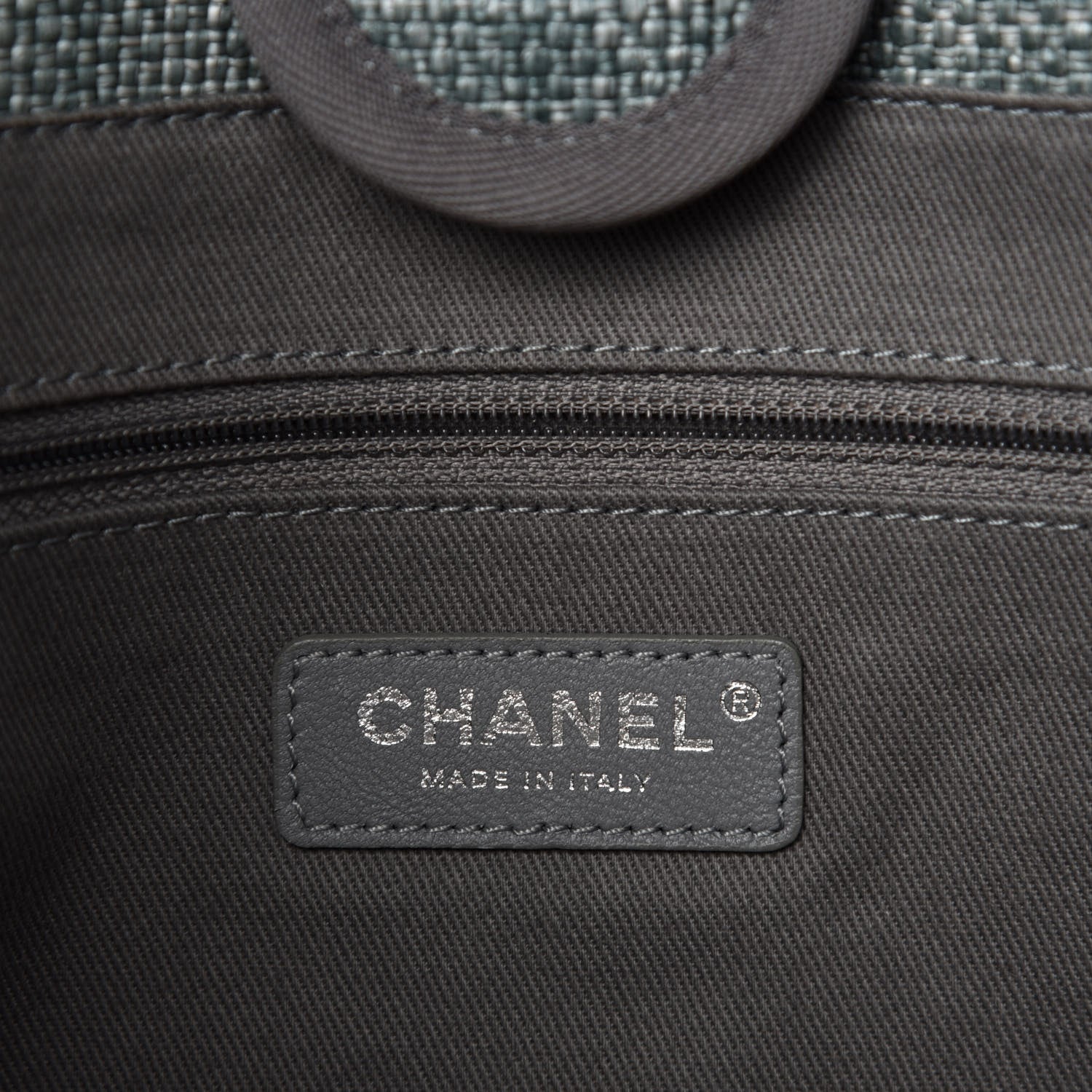 Chanel Woven Straw Raffia Small Deauville Tote Grey 8 of 10