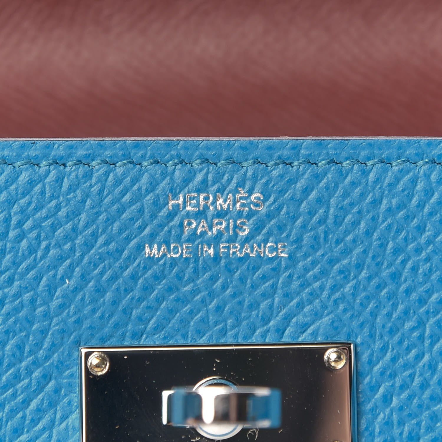 Hermes Epsom Kelly Wallet To Go Bleu Frida Bordeaux 7 of 9