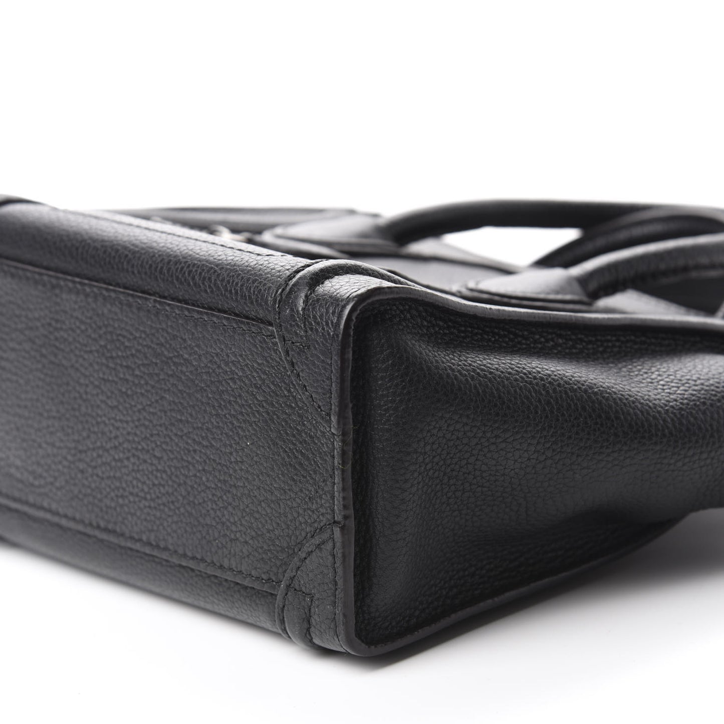 Drummed Calfskin Nano Luggage Black
