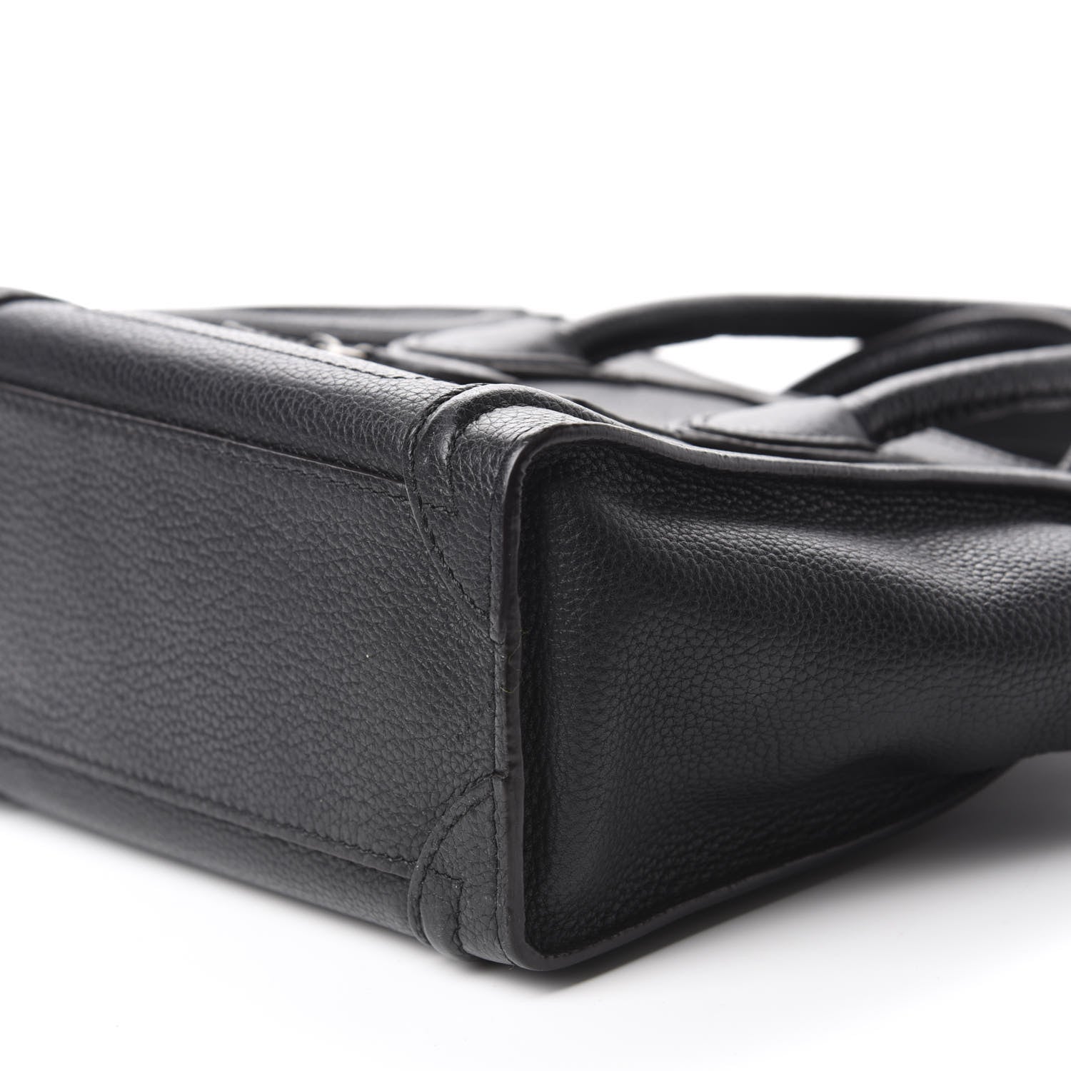 Celine Drummed Calfskin Nano Luggage Black 7 of 9