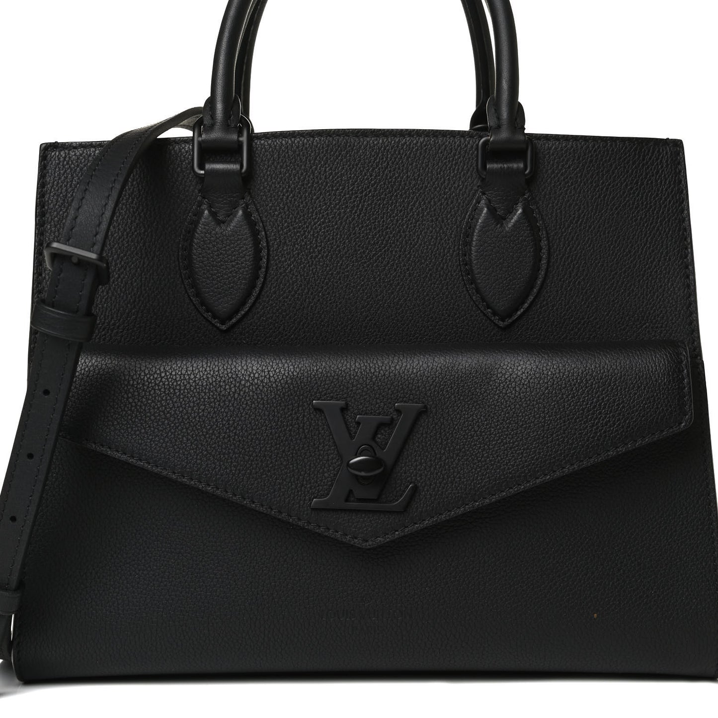 Soft Calfskin Lockme Tote PM Black