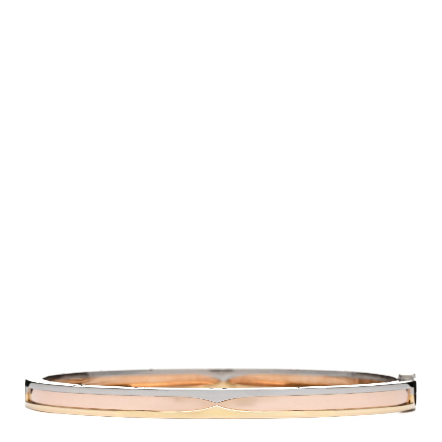 Bulgari 18K Yellow White Rose Gold Narrow B.Zero1 Bangle Bracelet L 1 of 5