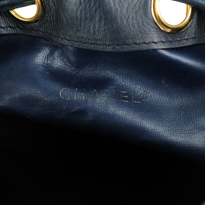 Chanel Lambskin Drawstring Shoulder Bag Navy 6 of 6