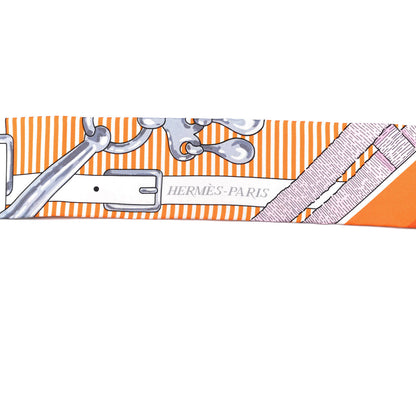 Hermes Silk Mors a Jouets Chemise Twilly Orange Rose White 4 of 4