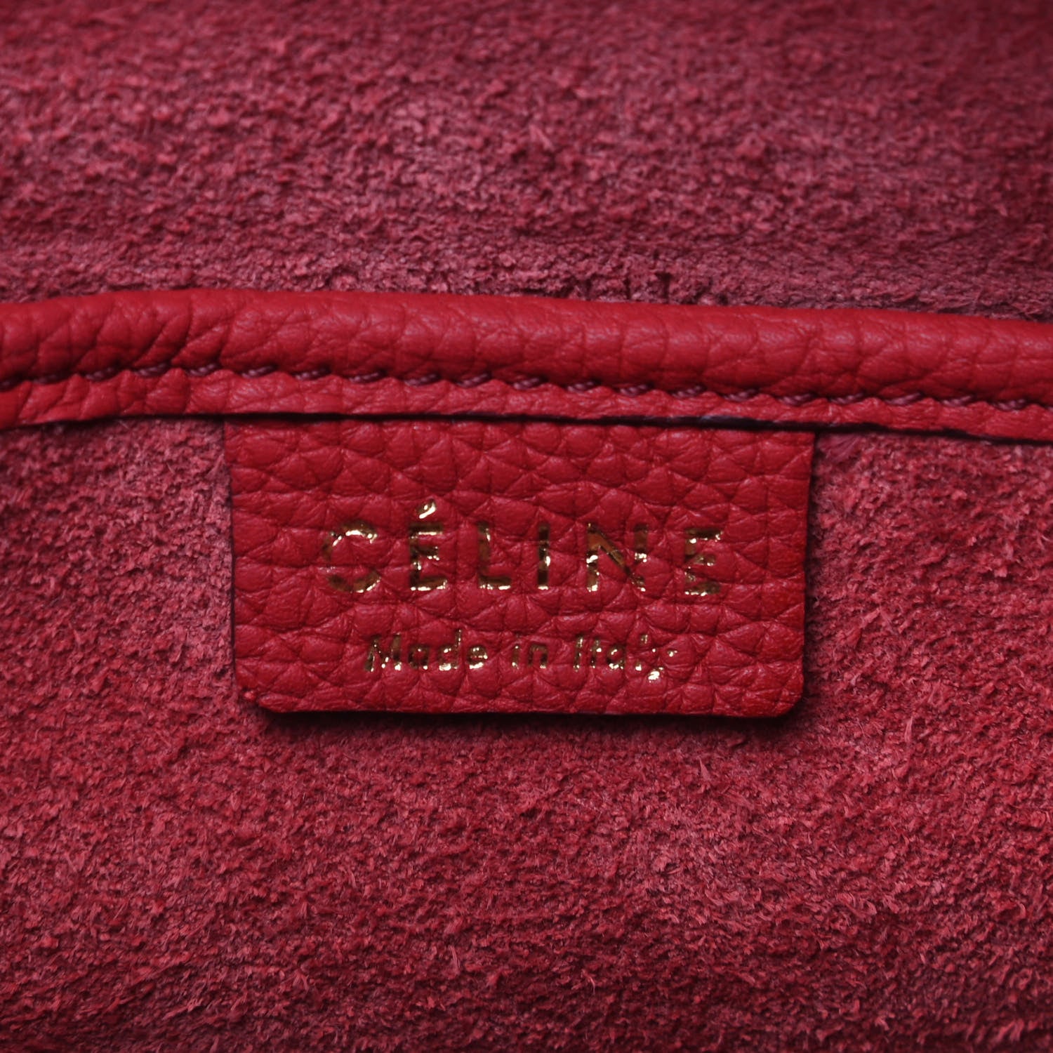 Celine Baby Grained Calfskin Nano Luggage Red 6 of 9