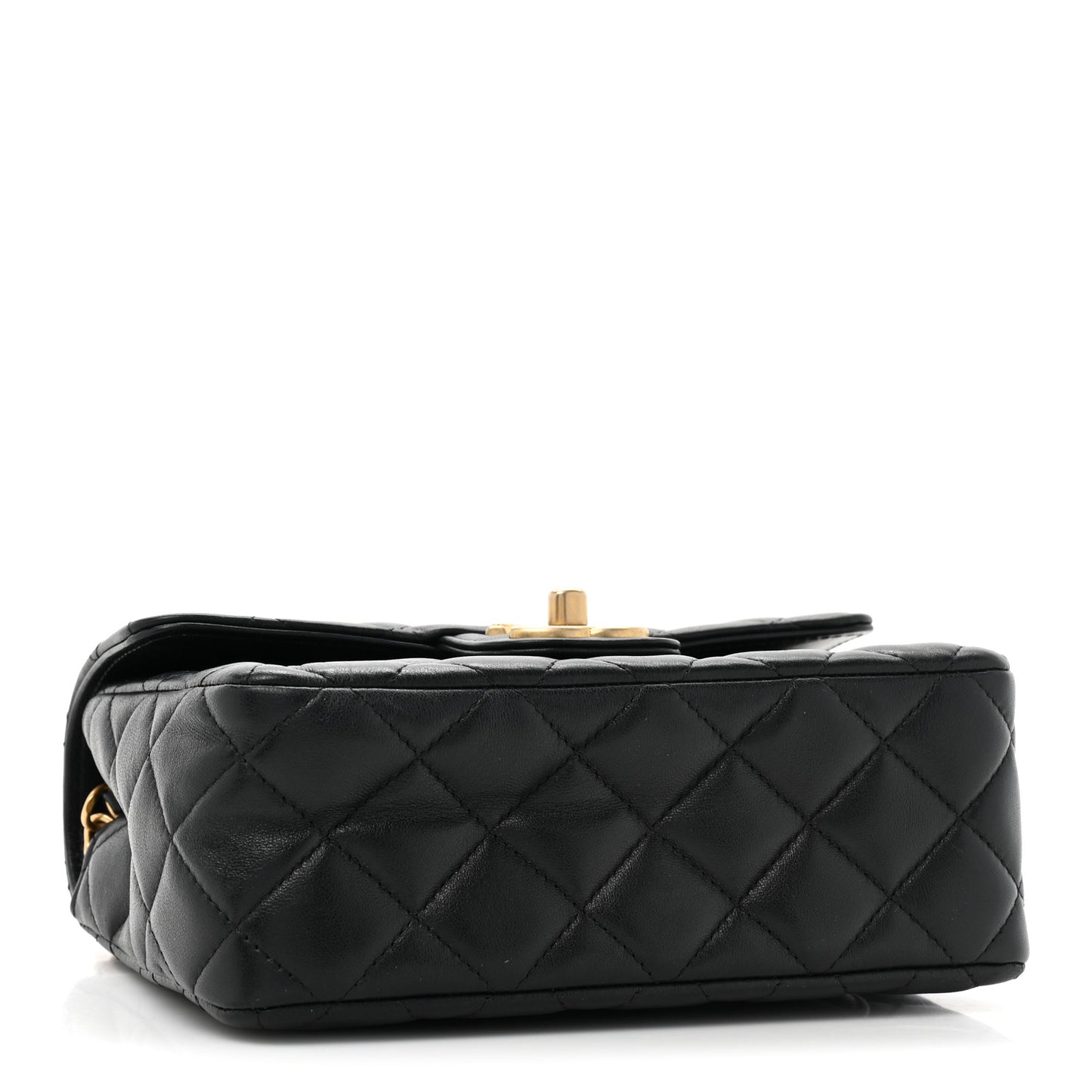 Lambskin Quilted Casino Chips Mini Flap Black