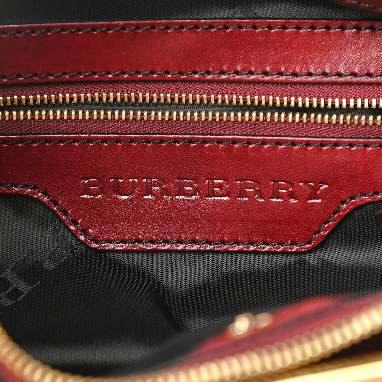 Burberry Lambskin Small Hepburn Satchel Red 7 of 12