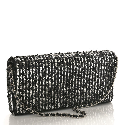 Chanel Sequin Quilted Pearl CC Flap Clutch Black 2 of 10