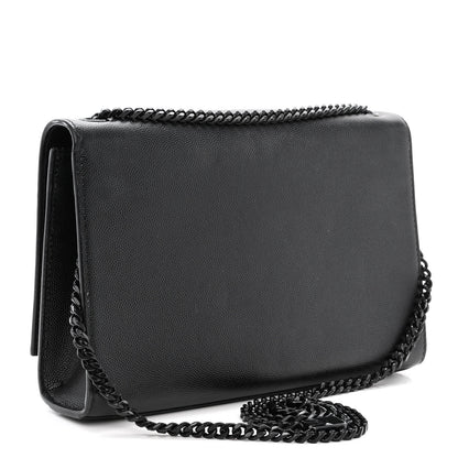 Saint Laurent Grain De Poudre Medium Classic Monogram Monochrome Kate Satchel Black 3 of 11