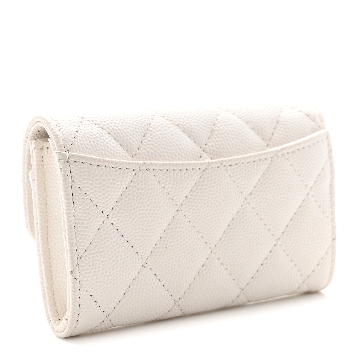 Chanel Caviar Quilted Flap Card Holder Wallet White 3 of 8