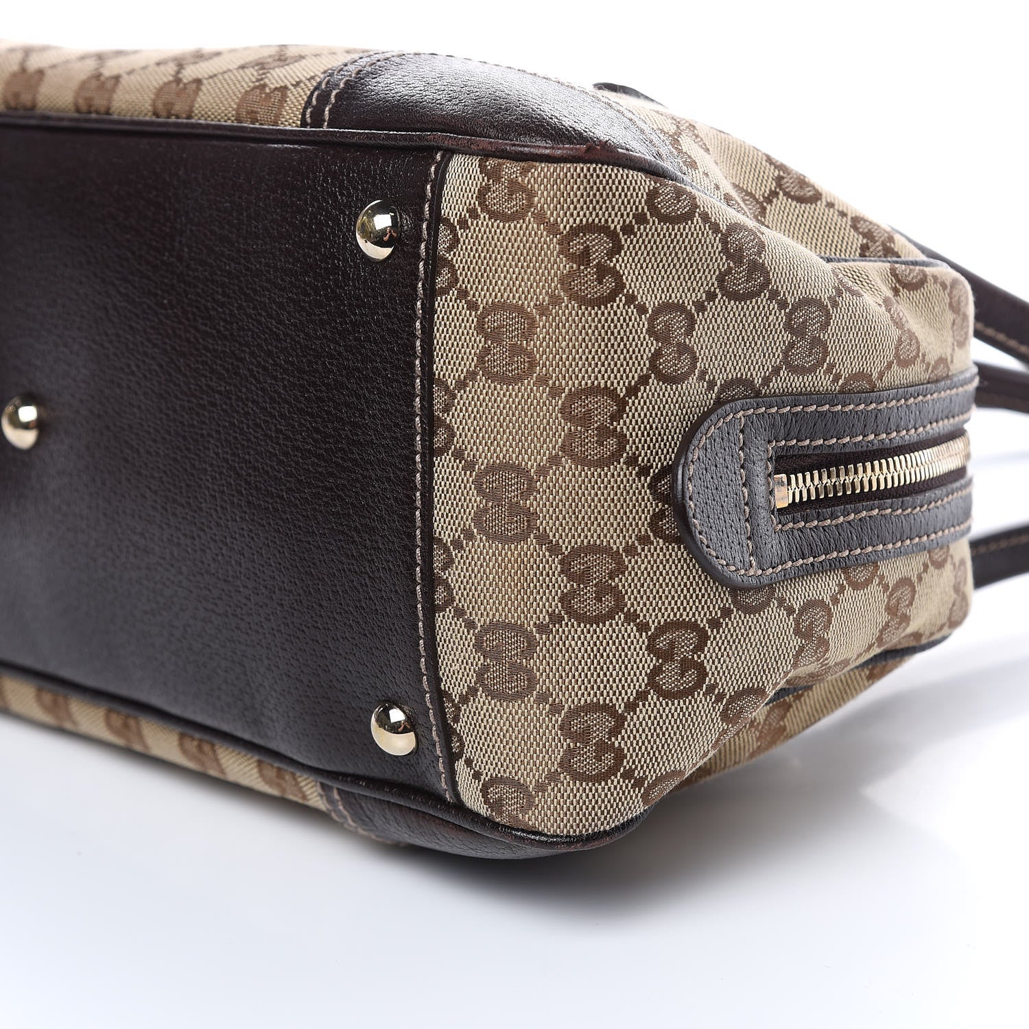 Gucci Monogram Small Princy Satchel Dark Brown 10 of 15