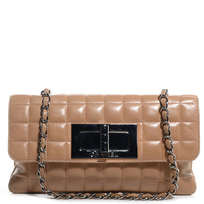 Chanel Leather Chocolate Bar Quilted Small Mademoiselle Flap Beige 1 of 8