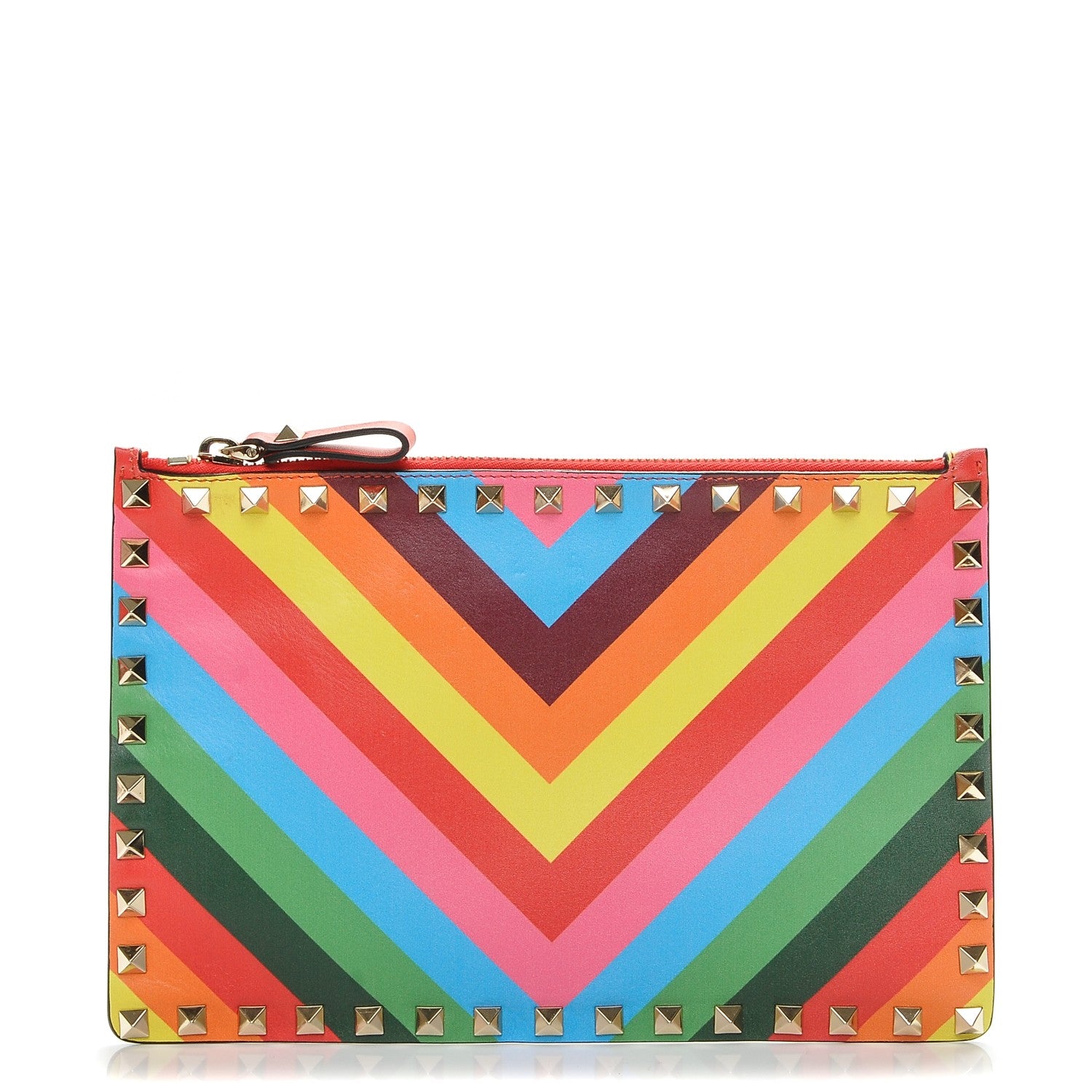 Valentino Garavani Vitello 1973 Medium Rockstud Zip Pouch Multicolor 1 of 6