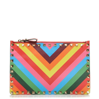 Valentino Garavani Vitello 1973 Medium Rockstud Zip Pouch Multicolor 1 of 6