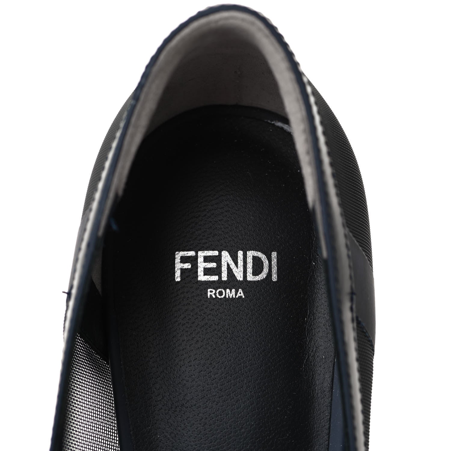 Fendi Technical Mesh Vitello Gommato Colibri 55mm Pumps 38.5 Black 6 of 8