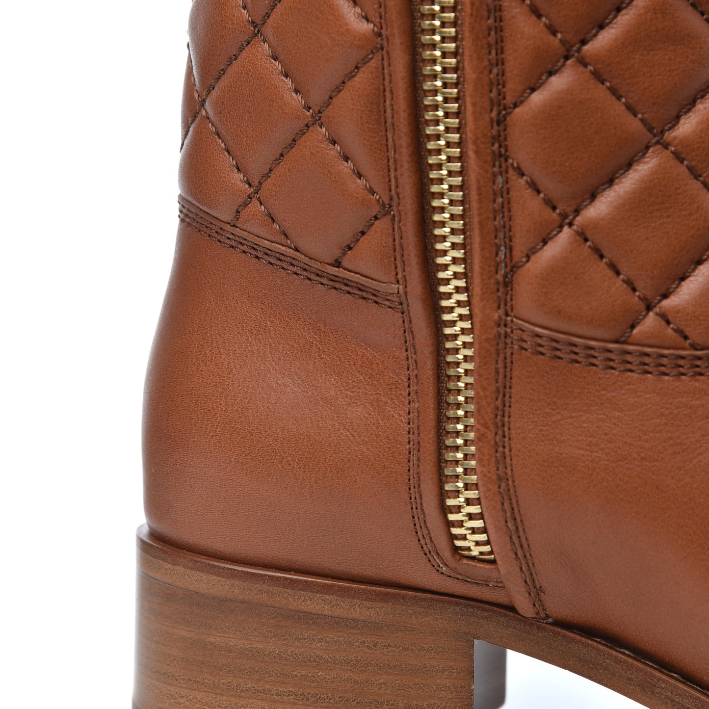 Calfskin CC Logo Mid Calf Boots 38 Caramel